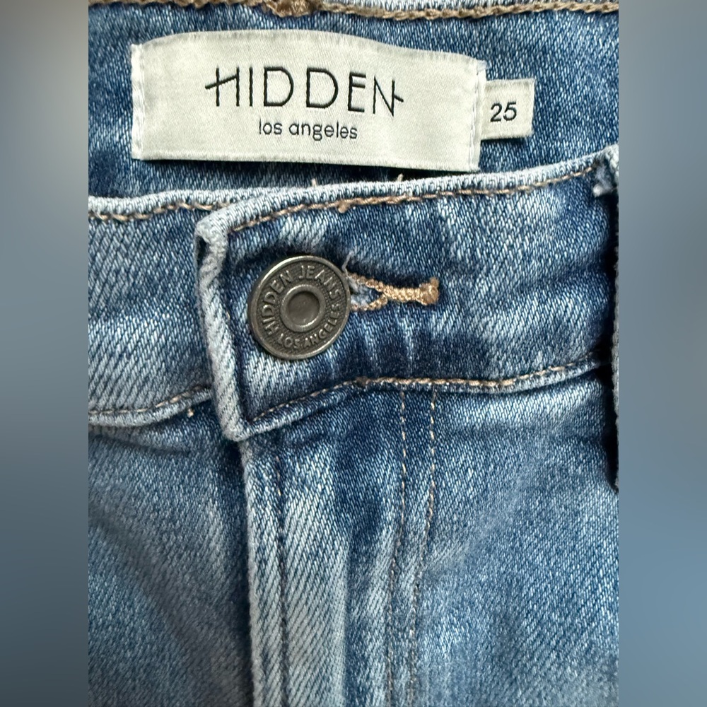 Hidden Los Angeles Denim Wide Leg Jeans Cutoff Hem Size 25 - Picture 2 of 6
